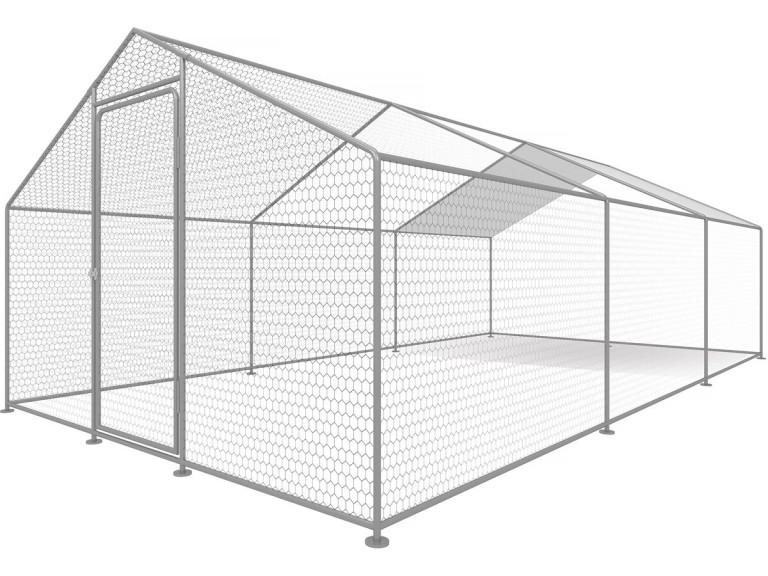 Chicken pen 18 m² wire mesh 6 x 3 x 2 M galvanized steel