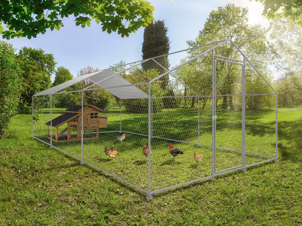Chicken pen 18 m² wire mesh 6 x 3 x 2 M galvanized steel