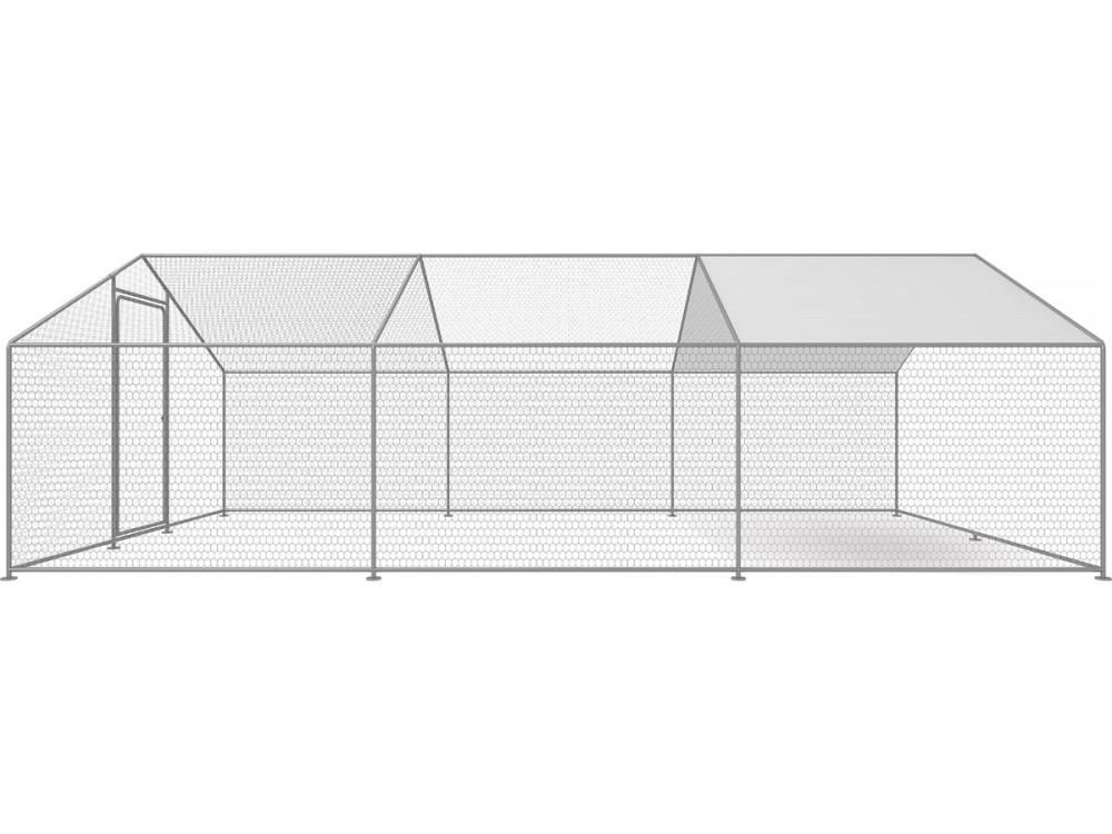 Chicken pen 18 m² wire mesh 6 x 3 x 2 M galvanized steel