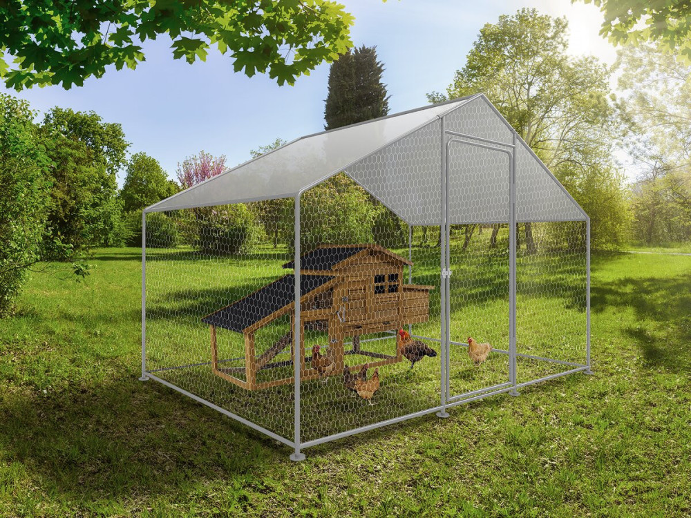 Hen pen 6 m² wire mesh 2 x 3 x 2 M galvanized steel