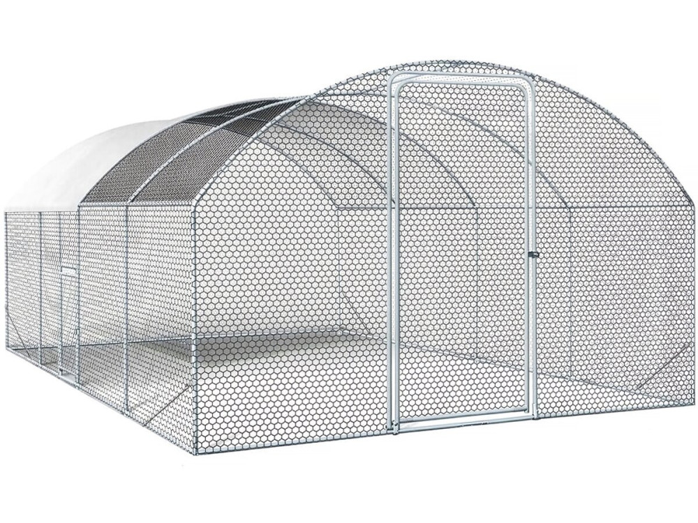 15 m² dome chicken run "Cocorico" - 5 x 3 m - galvanized steel