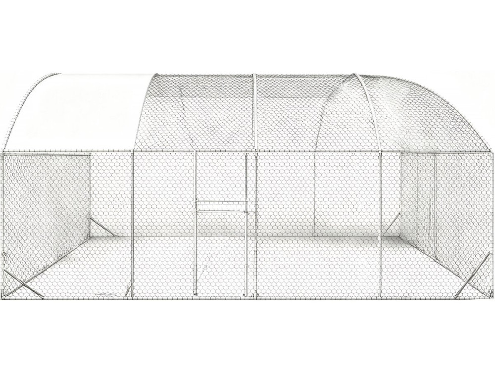 15 m² dome chicken run "Cocorico" - 5 x 3 m - galvanized steel
