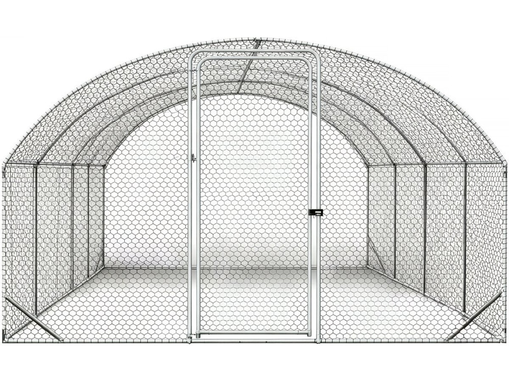 15 m² dome chicken run "Cocorico" - 5 x 3 m - galvanized steel