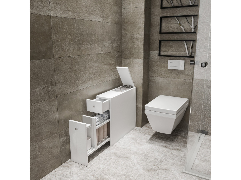 Calencia" wooden bathroom cabinet - 60 x 19 x 55 cm - White
