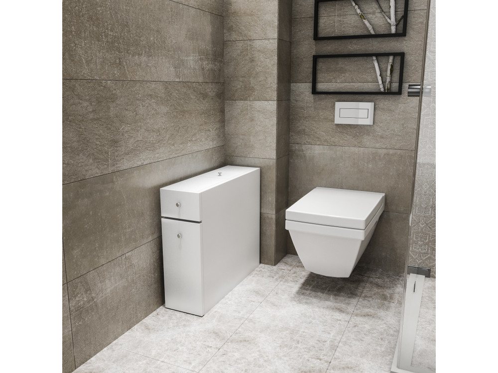 Calencia" wooden bathroom cabinet - 60 x 19 x 55 cm - White