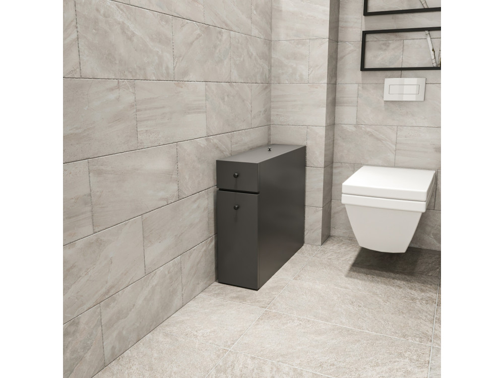 Calencia" wooden bathroom cabinet - 60 x 19 x 55 cm - Anthracite grey