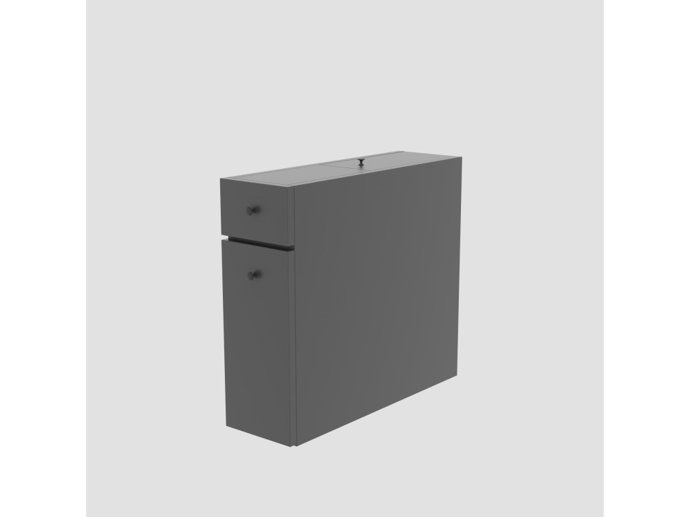 Calencia" wooden bathroom cabinet - 60 x 19 x 55 cm - Anthracite grey