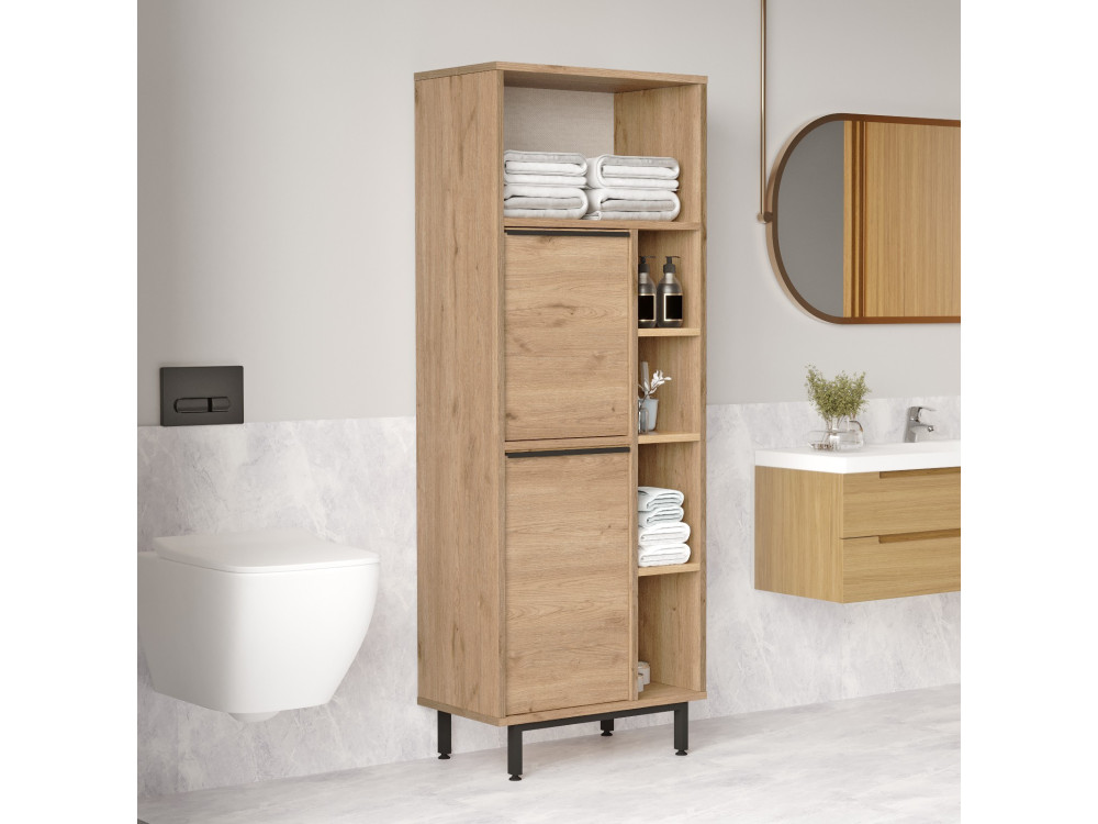 ON10C" wooden bathroom cabinet - 60 x 46 x 161 cm - Brown