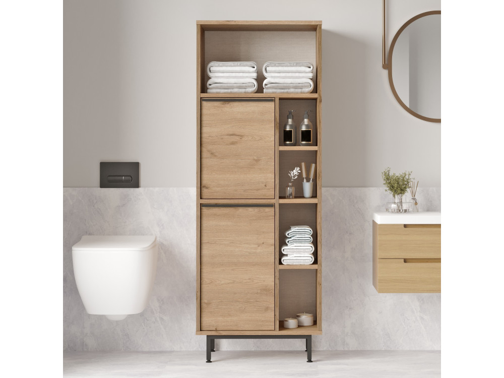 ON10C" wooden bathroom cabinet - 60 x 46 x 161 cm - Brown