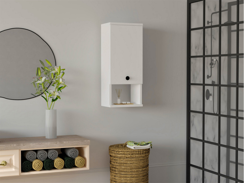 Mis" wooden bathroom cabinet - 30 x 21 x 71 cm - White
