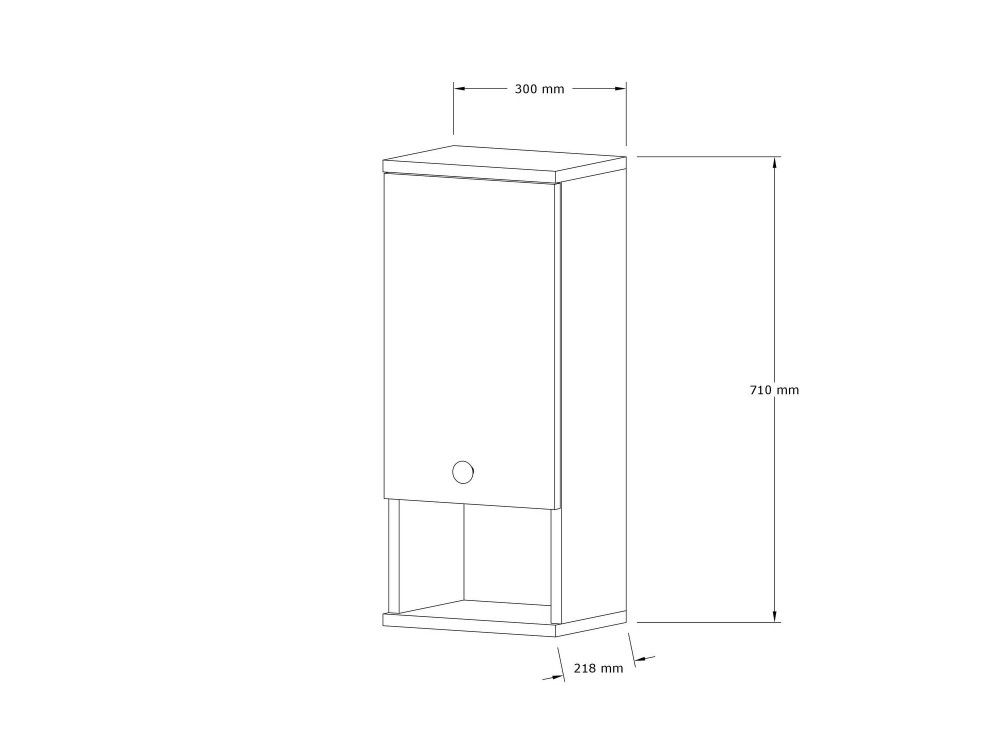 Mis" wooden bathroom cabinet - 30 x 21 x 71 cm - White