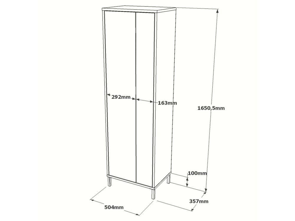 Jienna" multifunctional wooden cabinet - 50 x 36 x 165 cm - White