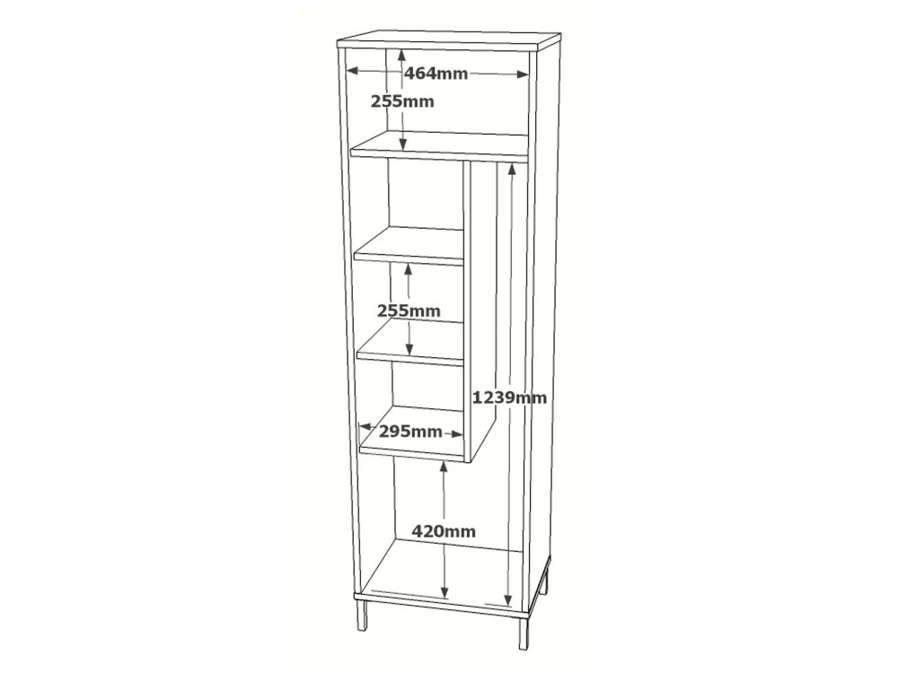 Jienna" multifunctional wooden cabinet - 50 x 36 x 165 cm - White