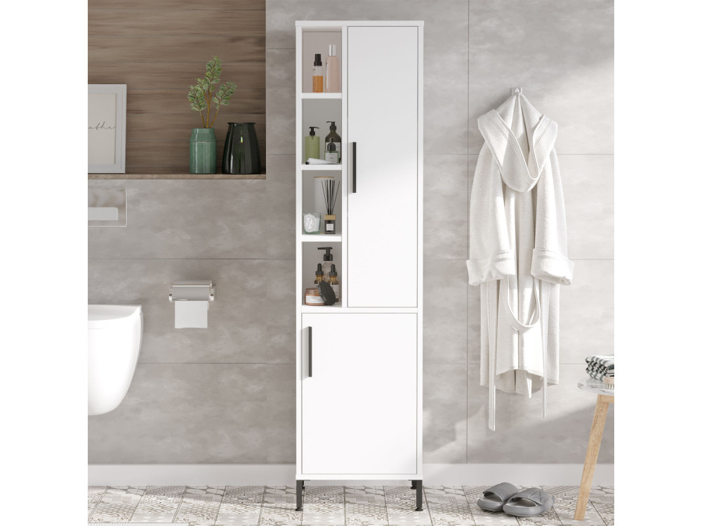 Vile" multifunctional wooden cabinet - 45 x 35 x 174 cm - White