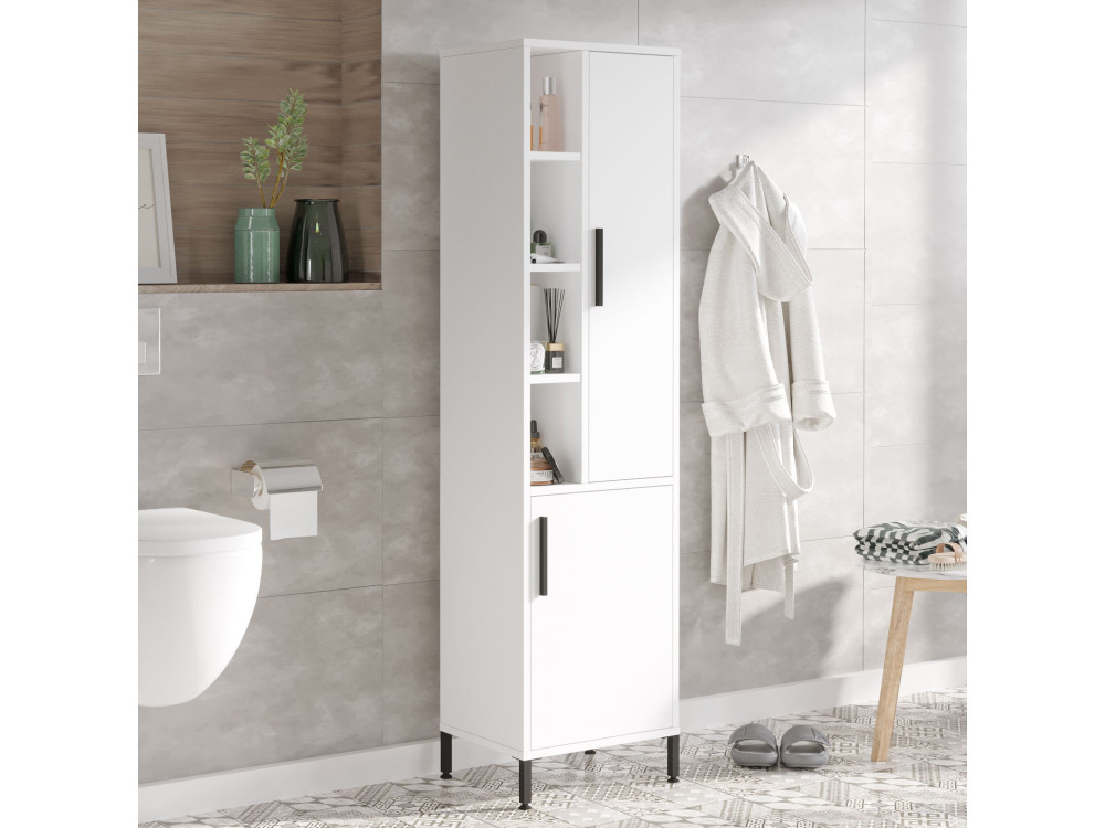 Vile" multifunctional wooden cabinet - 45 x 35 x 174 cm - White