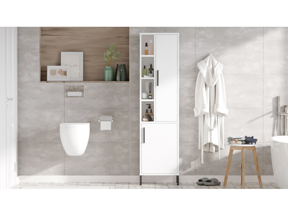 Vile" multifunctional wooden cabinet - 45 x 35 x 174 cm - White