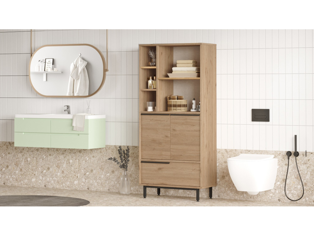Calvin" wooden wardrobe - 74 x 35 x 161 cm - Brown
