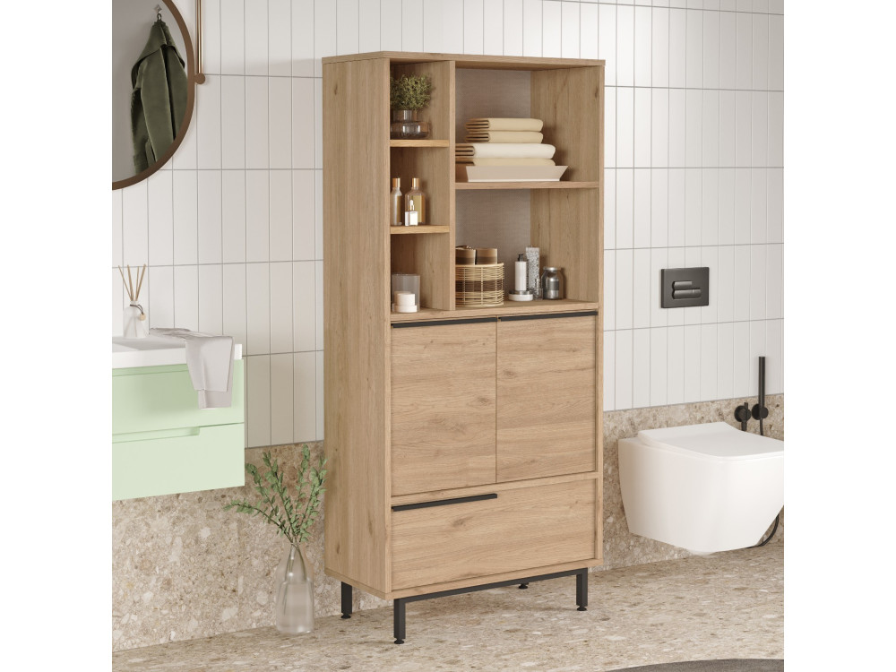 Calvin" wooden wardrobe - 74 x 35 x 161 cm - Brown