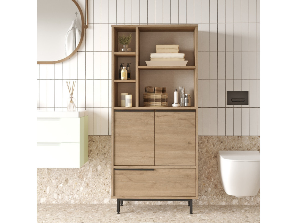 Calvin" wooden wardrobe - 74 x 35 x 161 cm - Brown