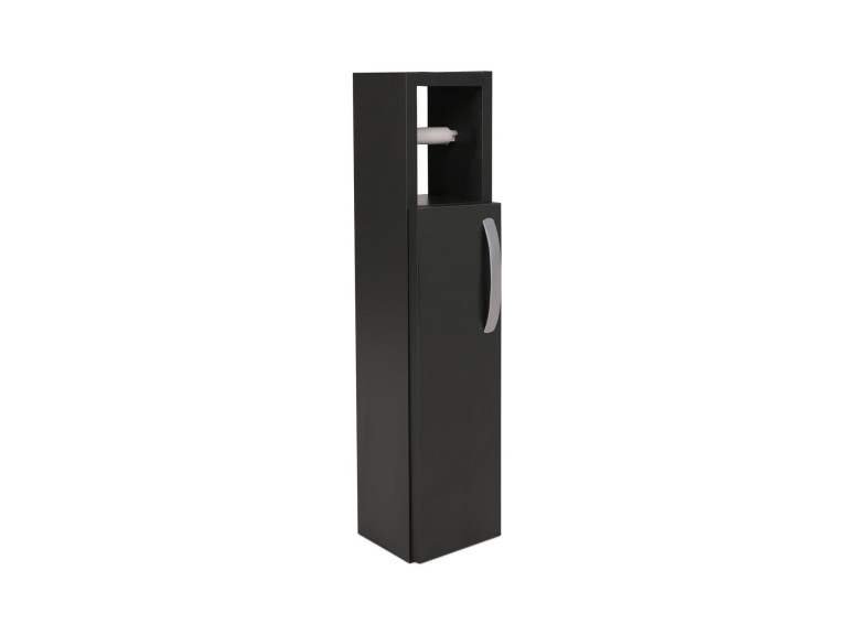 Star" wooden toilet paper holder - 15 x 12 x 65 cm - Charcoal grey