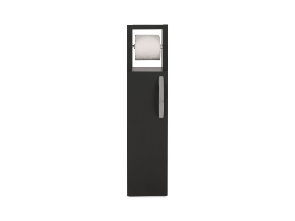 Star" wooden toilet paper holder - 15 x 12 x 65 cm - Charcoal grey