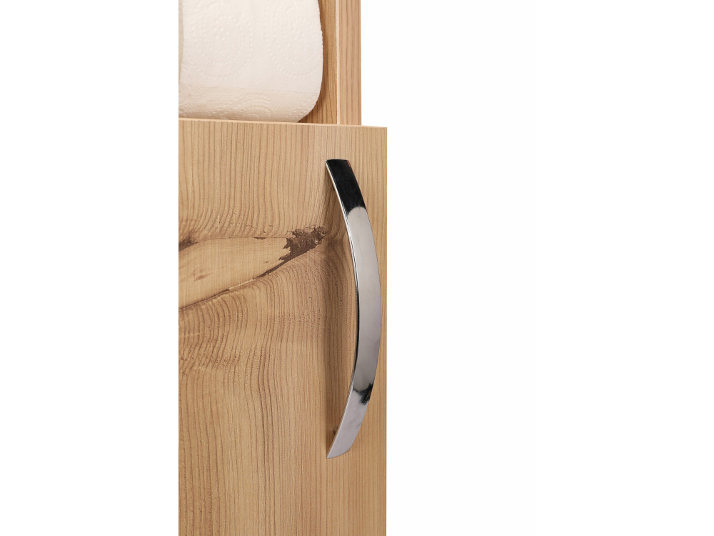Star" wooden toilet paper holder - 15 x 12 x 65 cm - Brown