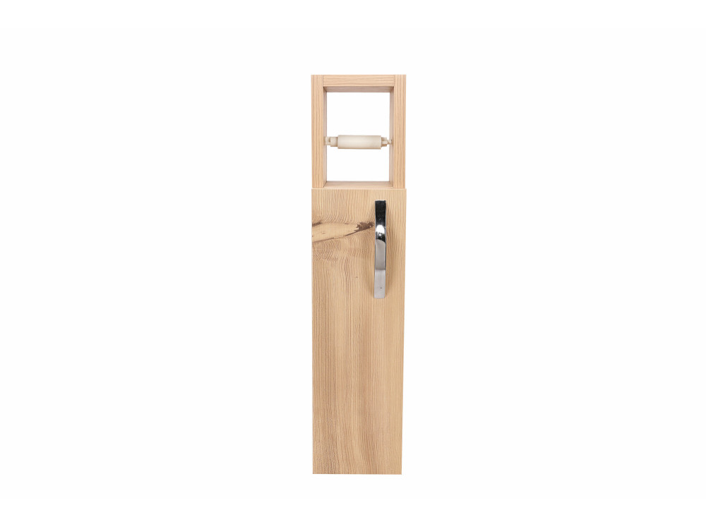 Star" wooden toilet paper holder - 15 x 12 x 65 cm - Brown
