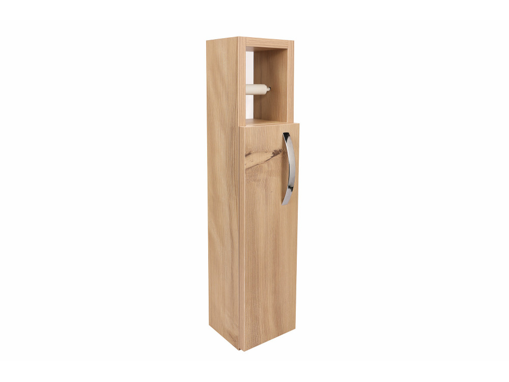 Star" wooden toilet paper holder - 15 x 12 x 65 cm - Brown