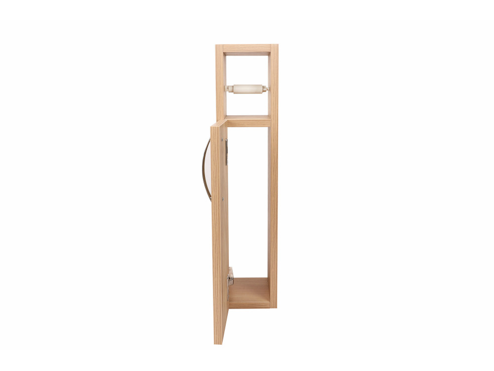 Star" wooden toilet paper holder - 15 x 12 x 65 cm - Brown