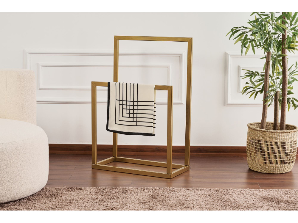Gediz" metal towel rack - 25 x 60 x 90 cm - Gold