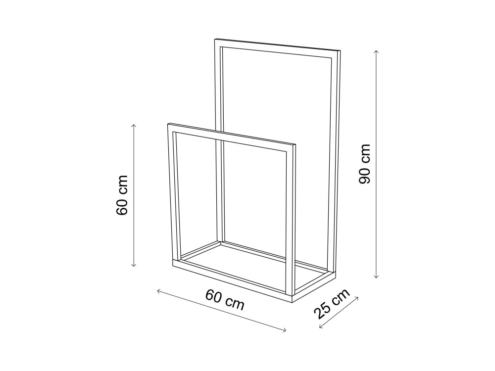 Gediz" metal towel rail - 25 x 60 x 90 cm - Taupe