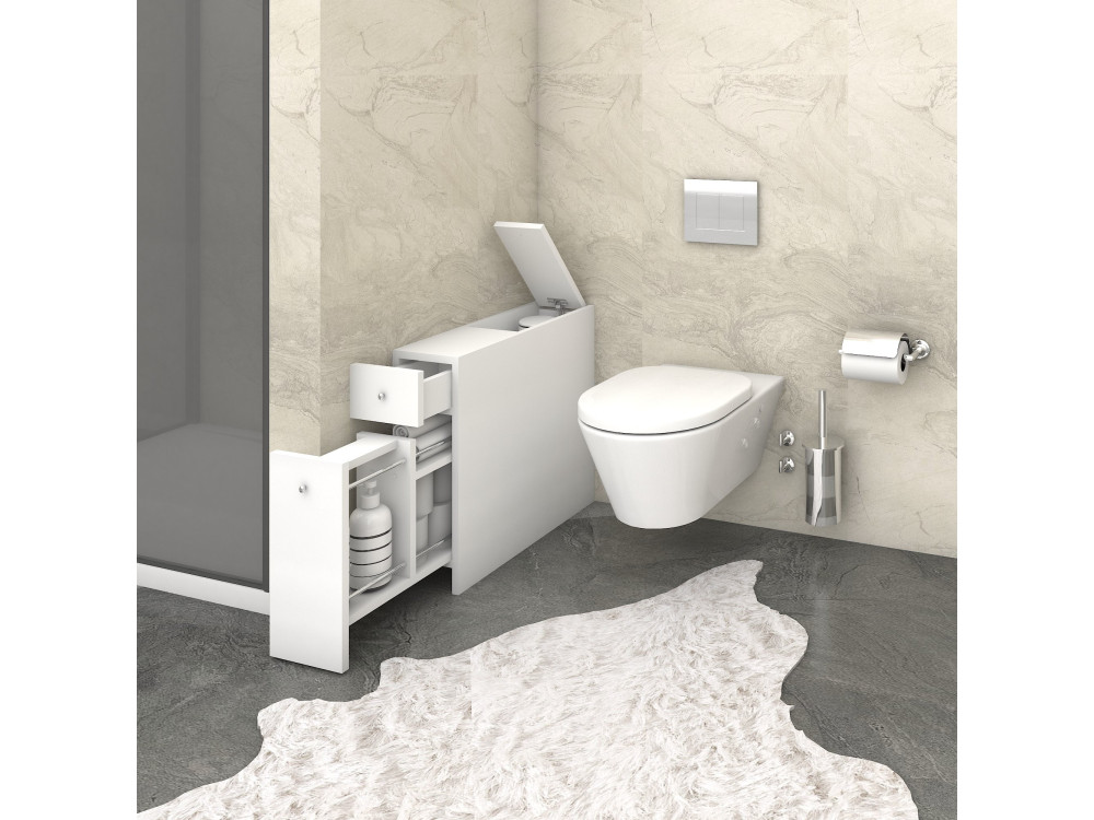 Smart" wooden bathroom cabinet - 20 x 60 x 55 cm - White