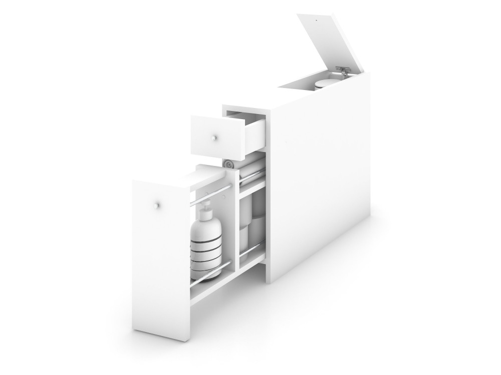 Smart" wooden bathroom cabinet - 20 x 60 x 55 cm - White