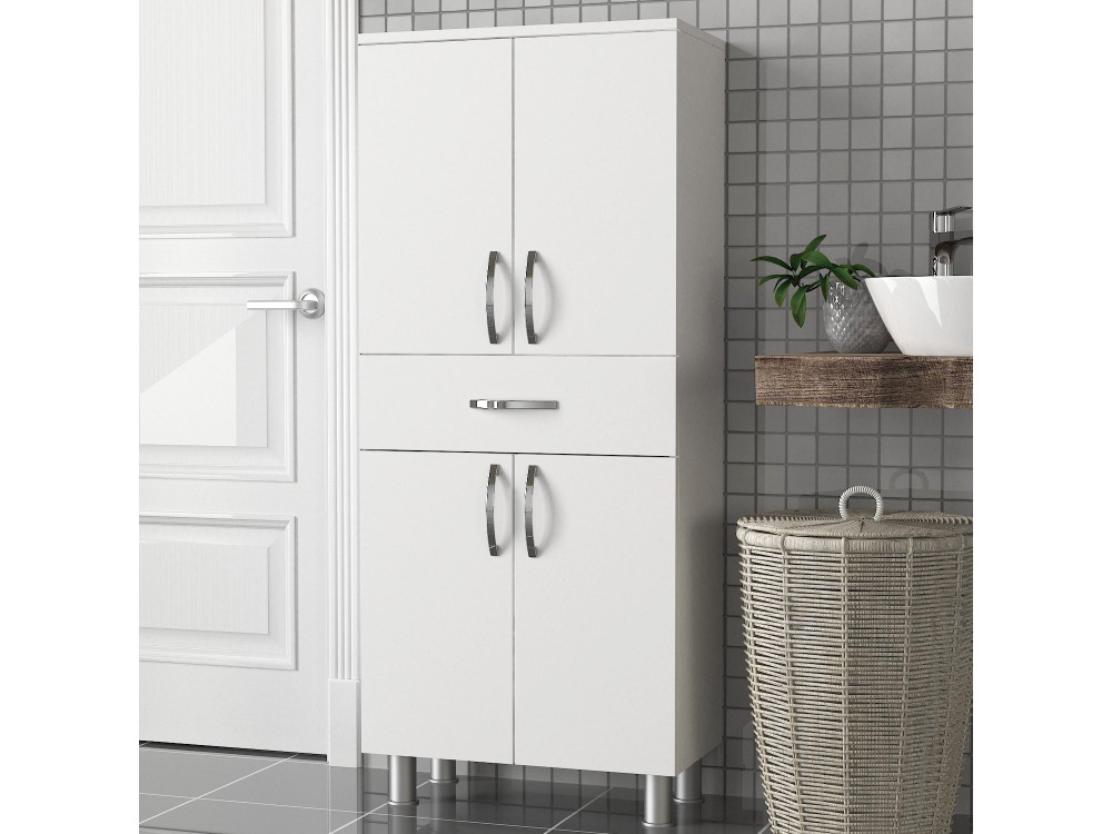 Arizona" wooden bathroom cabinet - 59 x 31 x 140 cm - White