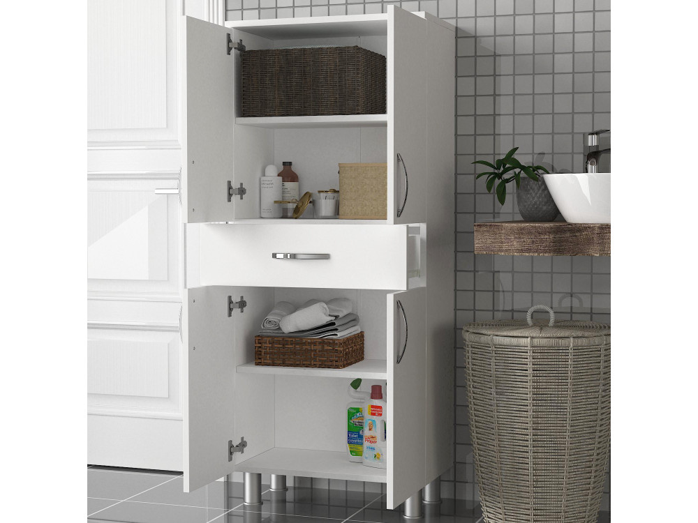 Arizona" wooden bathroom cabinet - 59 x 31 x 140 cm - White