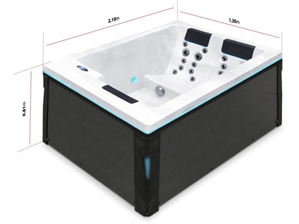 Spa "Serene 3" - 2 seated + 1 reclining - 2.10 x 1.30 x 0.81 m