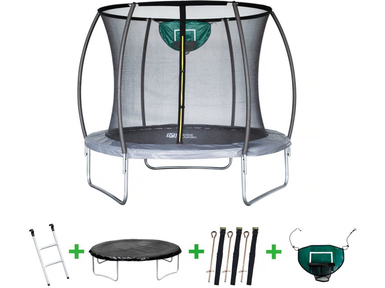 Trampoline with internal net "jumper" - Ø 4.60 m - Grey