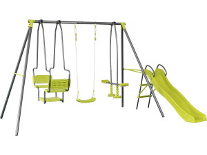 Ludo II" metal gantry with slide and 4 apparatus - Green
