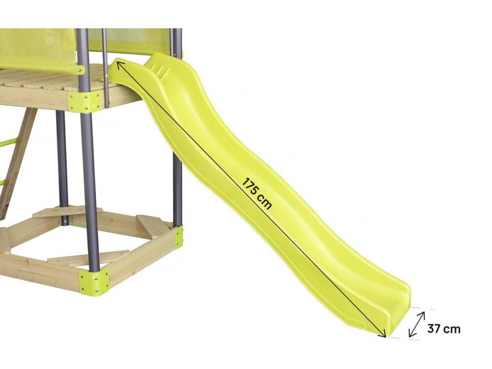 Sohane" metal swing playground with slide and sandbox - Green