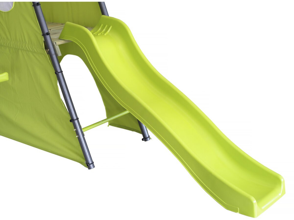 Dany" metal play structure with slide - 5 apparatus - Green