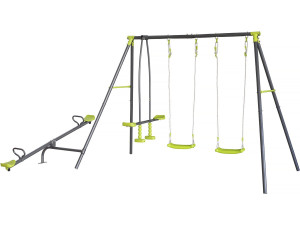 Metal playground swing "Basile" - 4 apparatus - Green