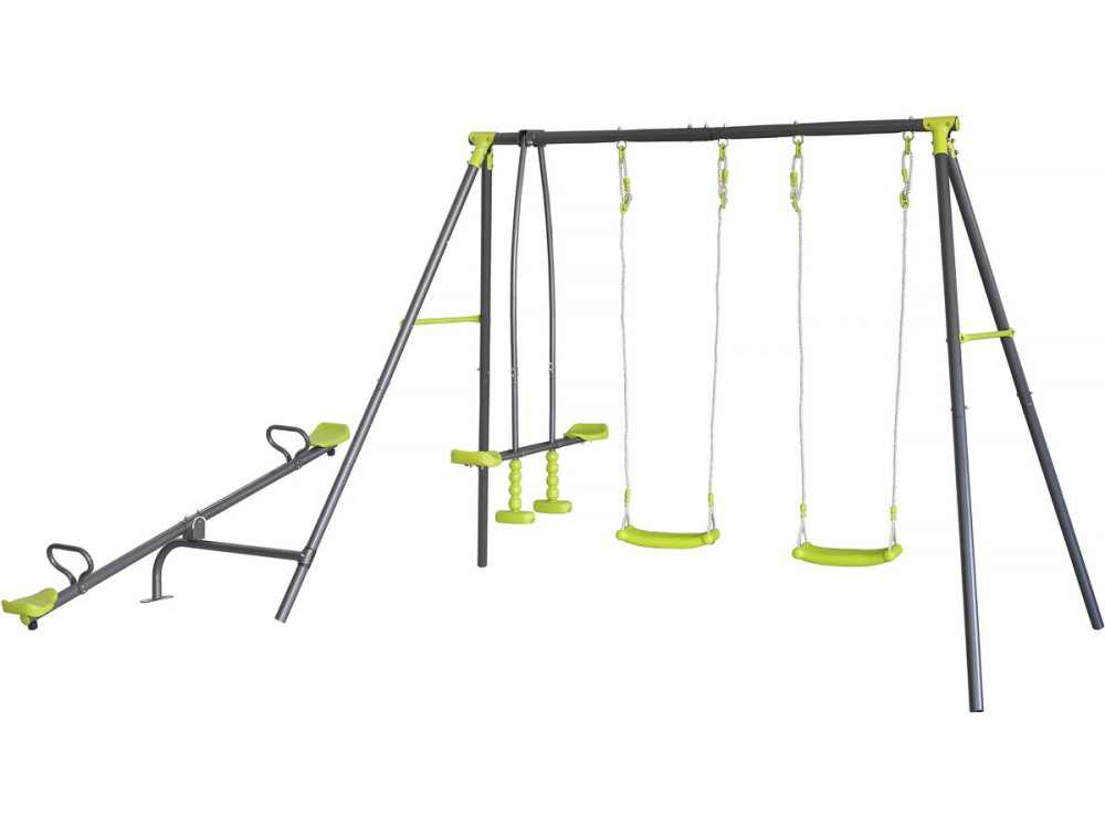 Metal playground swing "Basile" - 4 apparatus - Green