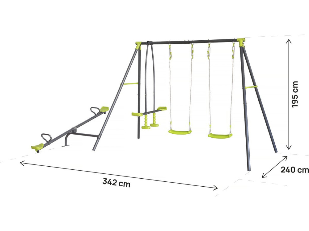 Metal playground swing "Basile" - 4 apparatus - Green