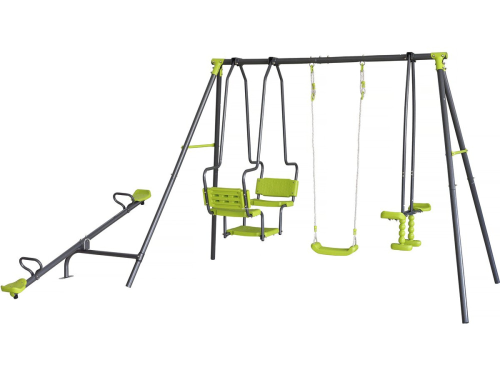 Metal playground swing "Lenny" - 4 apparatus - Green