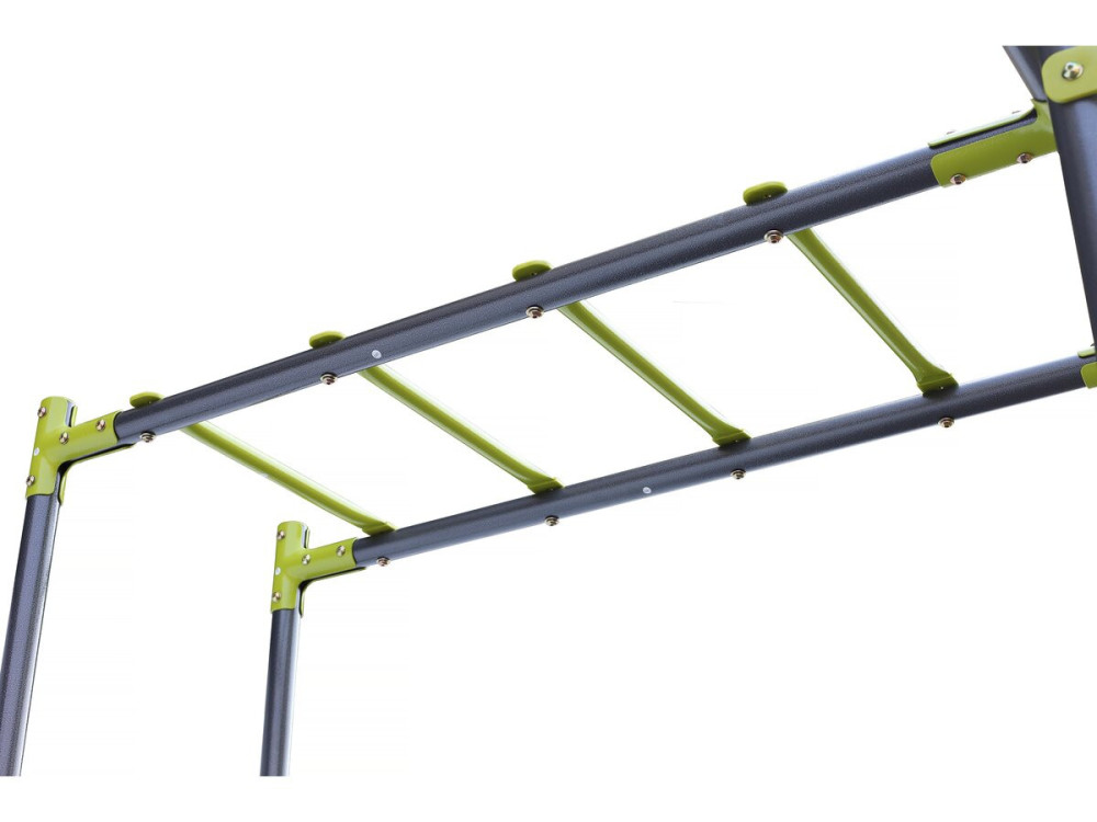 Lucien" metal swing playground with slide and sandbox - Green