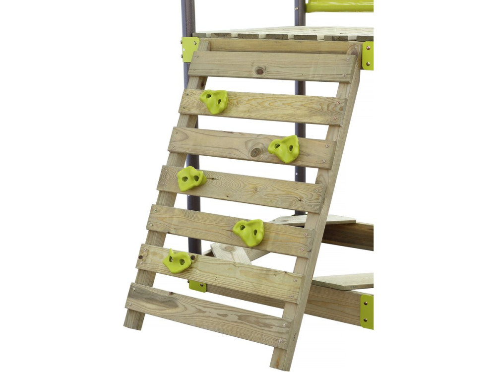 Lucien" metal swing playground with slide and sandbox - Green