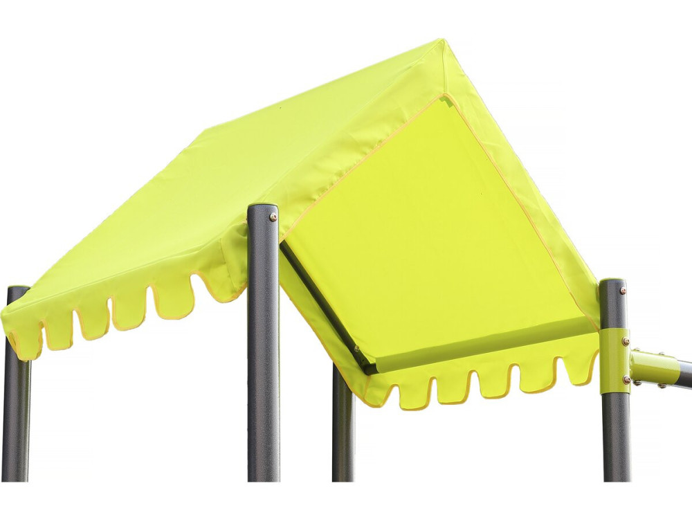 Lucien" metal swing playground with slide and sandbox - Green