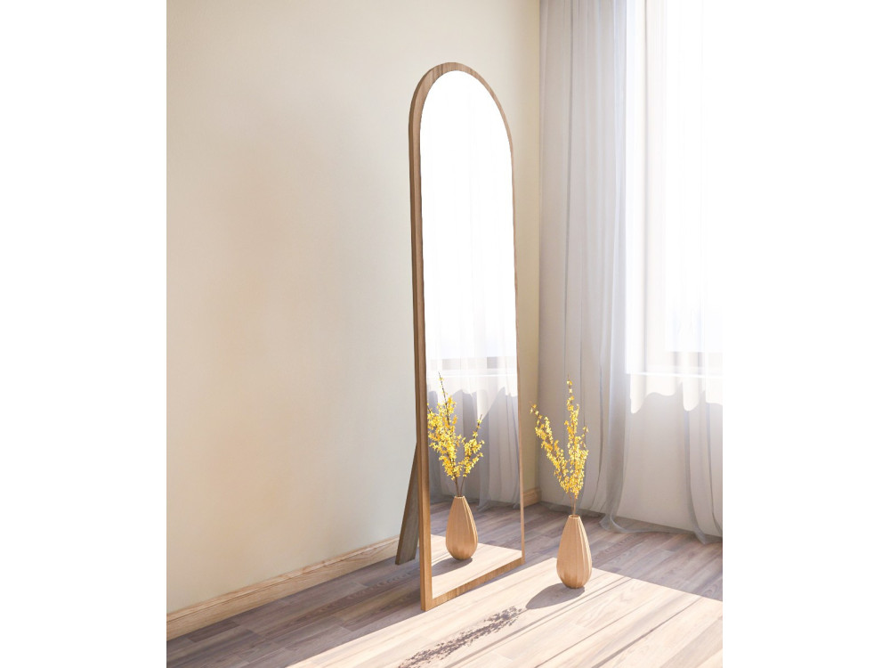 Emma" wooden mirror - 50 x 160 cm - Brown