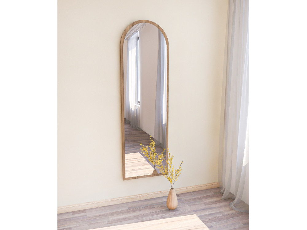 Emma" wooden mirror - 50 x 160 cm - Brown