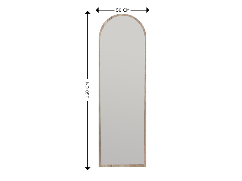 Emma" wooden mirror - 50 x 160 cm - Brown